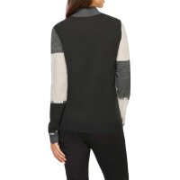 Designer-Wollpullover m. Pailletten, grau-ecru