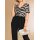 Satin-Druckbluse, schwarz-camel