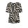 Satin-Druckbluse, schwarz-camel