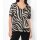 Satin-Druckbluse, schwarz-camel