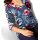 Designer-Druckpullover, jeansblau-rot-grün