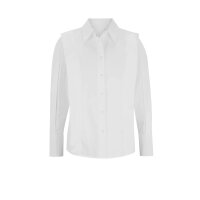 Designer-Bluse m. Faltendetails, weiß