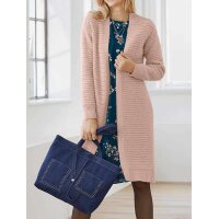 Designer-Kuschel-Longstrickjacke, puder