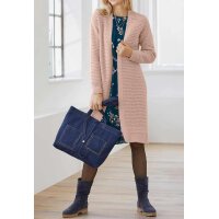 Designer-Kuschel-Longstrickjacke, puder
