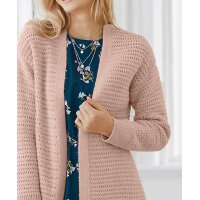 Designer-Kuschel-Longstrickjacke, puder