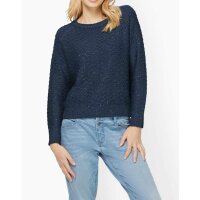 Sweter z cekinami, granatowy melanż