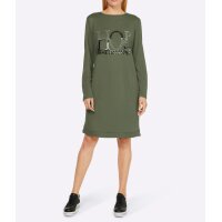 Designer-Sweatshirtkleid m. Ziersteinen, khaki