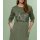 Designer-Sweatshirtkleid m. Ziersteinen, khaki