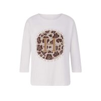 Designer-Shirt m.Motivdruck und Glitzersteinen, ecru