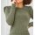 Sweter ściągaczowy z falbankami, khaki