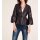Nappa leather jacket with flounces, bordeaux