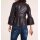 Nappa leather jacket with flounces, bordeaux