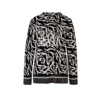 Jacquard sweater, black-ecru