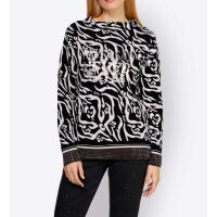 Jacquard sweater, black-ecru