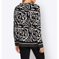 Jacquard sweater, black-ecru