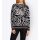 Jacquard sweater, black-ecru