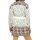 Designer-Strickjacke, braun-kalkmint-ecru