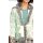 Designer-Strickjacke, braun-kalkmint-ecru
