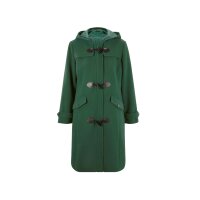 Designer-Woll-Dufflecoat, moosgrün