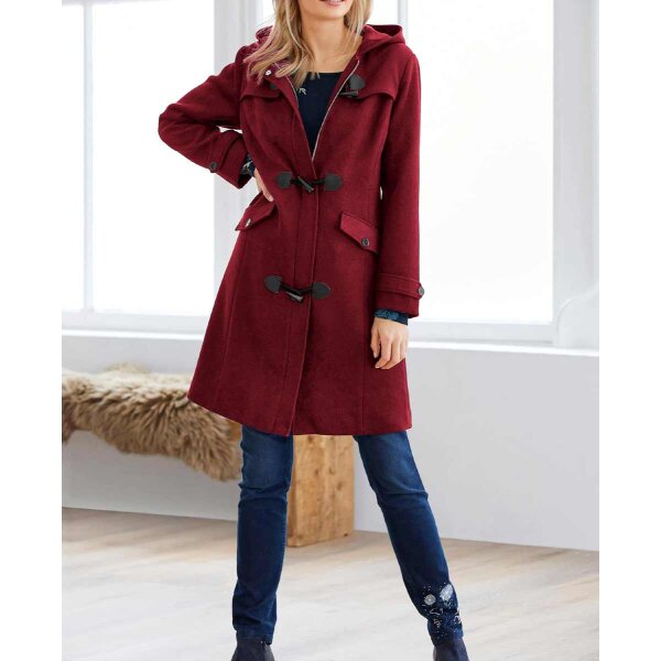 Wool duffle coat, dark red