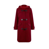 Wool duffle coat, dark red
