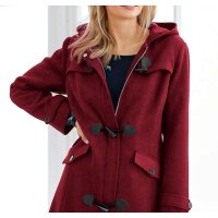 Wool duffle coat, dark red