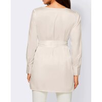 Designer-Longbluse m. Bindebändern, ecru