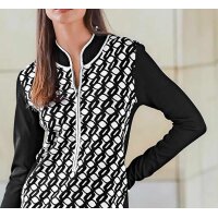 Designerska dzianinowa sukienka w czarno-ecru wzór