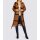 Designer-Wollmantel, cognac-schwarz