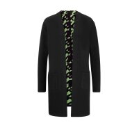 Designer-Wendestrickmantel, schwarz-grün