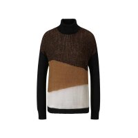 Designer-Pullover, cognac-schwarz