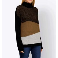 Designer-Pullover, cognac-schwarz