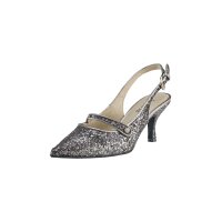 Slingpumps, anthrazit-silber