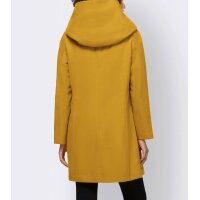 Wool coat with hood, ochre-yellow