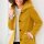Wool coat with hood, ochre-yellow