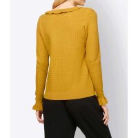 Designe-Zopfmuster-Pullover, ockergelb