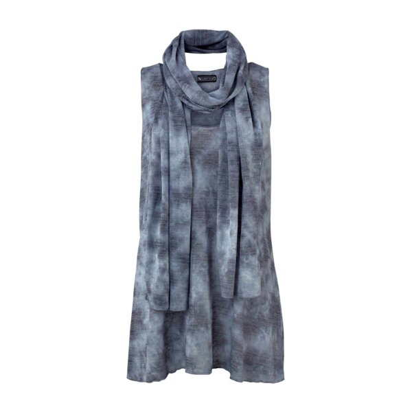 Top + Schal, rauchblau