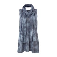 Top + Schal, rauchblau
