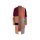 Designer-Jacquard-Strickjacke, dunkelrot-camel
