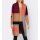 Designer-Jacquard-Strickjacke, dunkelrot-camel