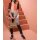 Designer-Jacquard-Strickjacke, dunkelrot-camel