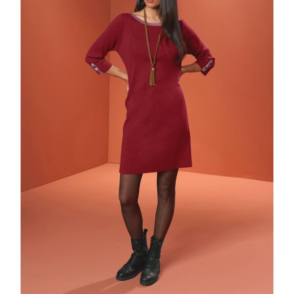 Designer-Strickkleid, dunkelrot