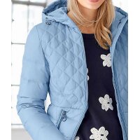 Designer-Daunen-Steppjacke, eisblau