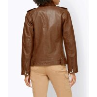 Designer-Lammnappalederjacke, cognac