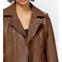 Designer-Lammnappalederjacke, cognac