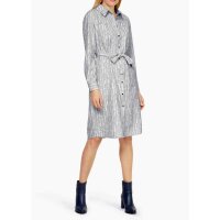 Shirt blouse, blue-ecru