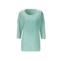 3/4-Ärmel-Pullover m.Spitzeneinsatz u.Ziersteinchen,...