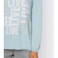 Designer-Pullover, Glitzersteinchen, hellblau