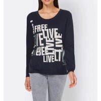 Designer-Pullover, Glitzersteinchen, marine