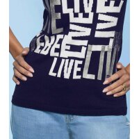 Designer-Pullover, Glitzersteinchen, marine